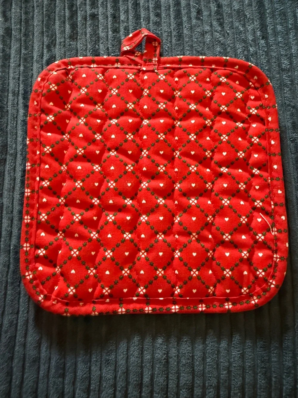 Vintage Holiday Goose Oven Mitt and Pot Holders - Red